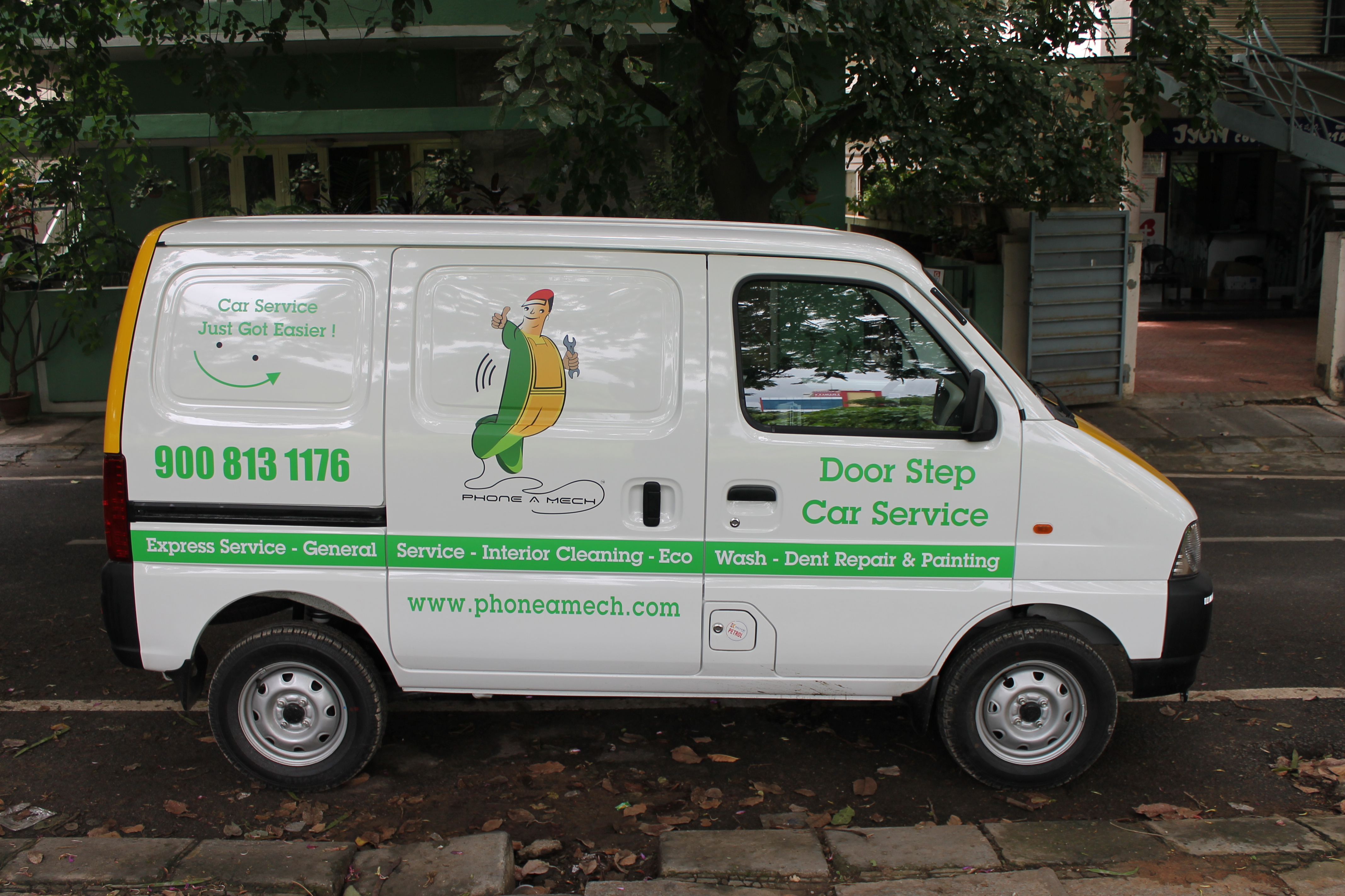 Phone A Mech branded service van for doorstep car service in Bangalore